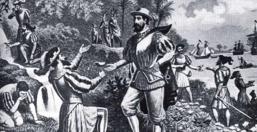 Vasco Núñez de Balboa descobre o Oceano Pacífico